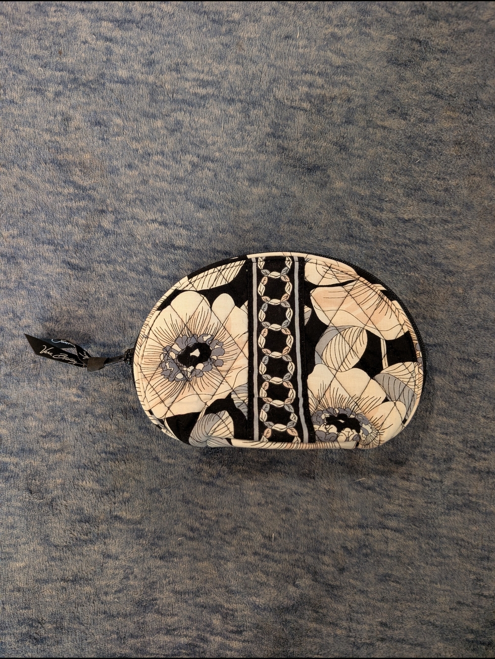 Vera Bradley Black & White Camellia Floral Quilted Cosmetic Pouch - Picture 2 of 6